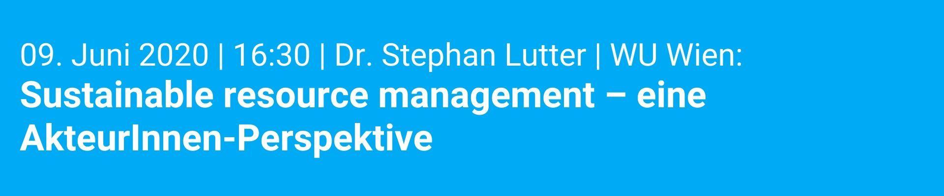 Sustainable resource management – eine AkteurInnen-Perspektive