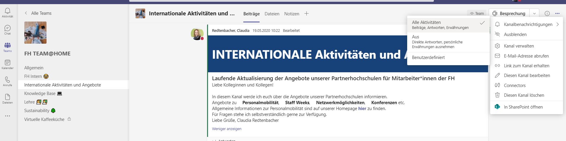 Aktivierung der Benachrichtigung